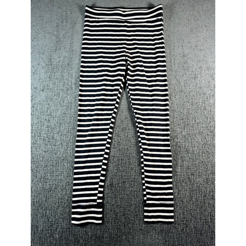 Victoria's Secret PINK Striped Sleep Leggings Black White Pajama Pants Medium